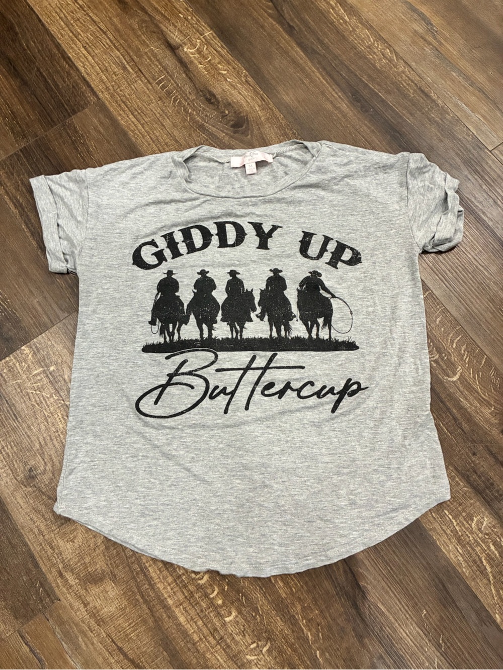 Moa Moa Grey Kids 'Giddy Up Buttercup' Graphic Tee